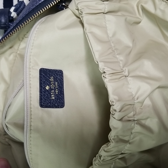 KATE SPADE WATSON LANE STEVIE DIAPER BAG NAVY/ WHI - Picture 7 of 10